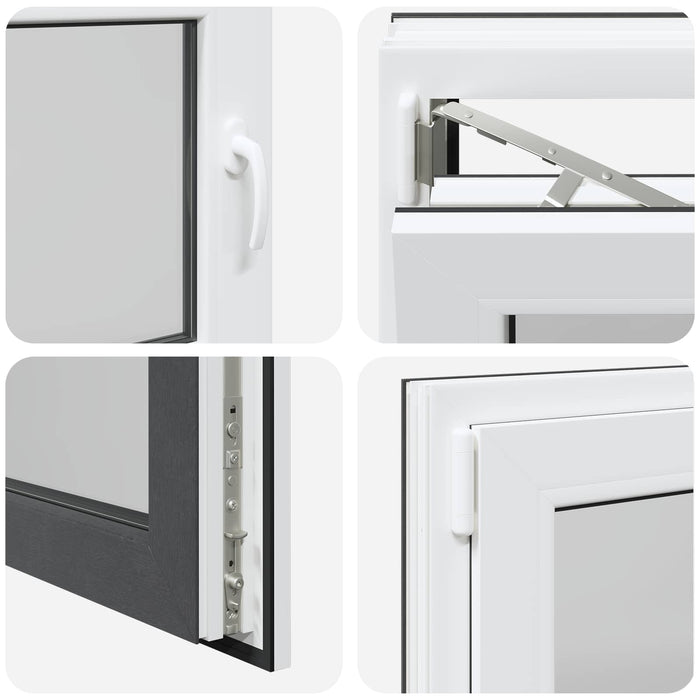 Fereastră pentru subsol RISOR Antracit 80 x 60 cm PVC și Sticlă - WALTI WALTI