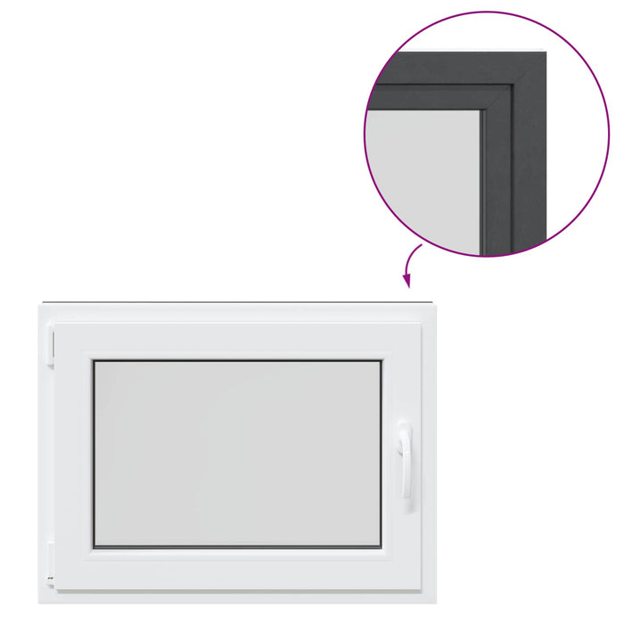 Fereastră pentru subsol RISOR Antracit 80 x 60 cm PVC și Sticlă - WALTI WALTI
