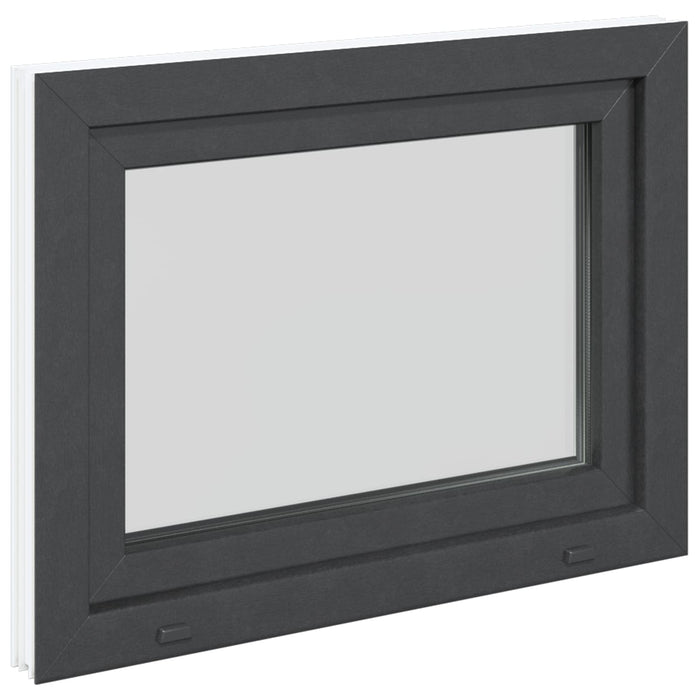 Fereastră pentru subsol RISOR Antracit 80 x 60 cm PVC și Sticlă - WALTI WALTI