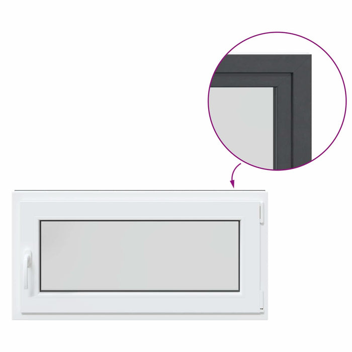Fereastră pentru subsol RISOR Antracit 100 x 50 cm PVC și Sticlă - WALTI WALTI