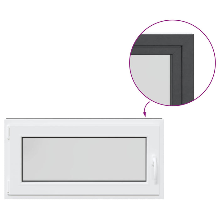 Fereastră pentru subsol RISOR Antracit 100 x 50 cm PVC și Sticlă - WALTI WALTI
