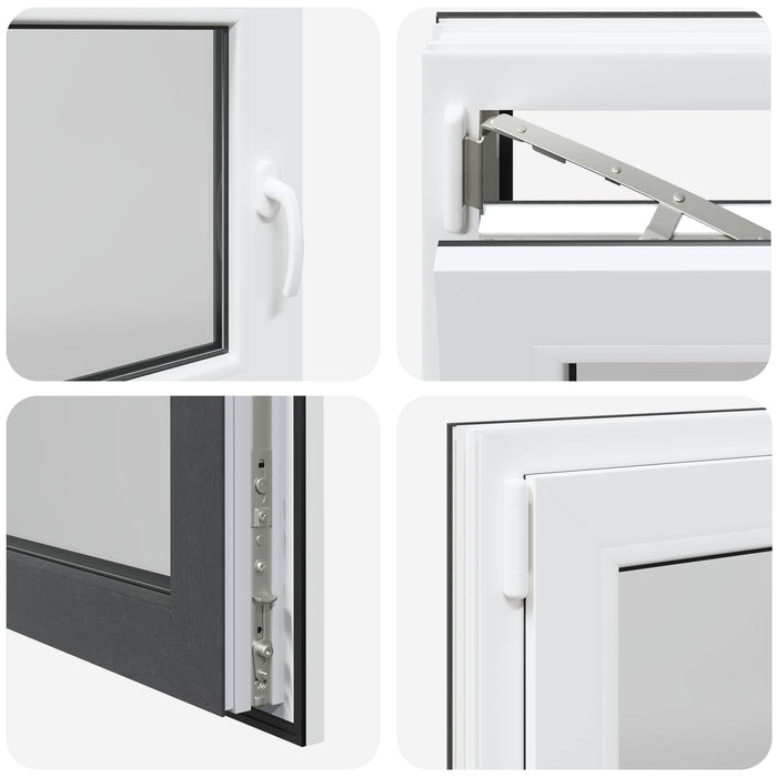 Fereastră pentru subsol RISOR Antracit 110 x 60 cm PVC și Sticlă - WALTI WALTI