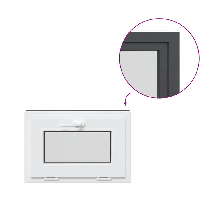 Fereastră pentru subsol RISOR 60 x 40 cm PVC și Sticlă Antracit - WALTI WALTI