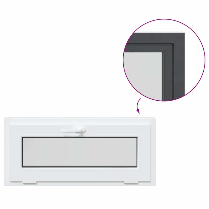 Fereastră pentru subsol RISOR 90 x 40 cm PVC și Sticlă Antracit - WALTI WALTI