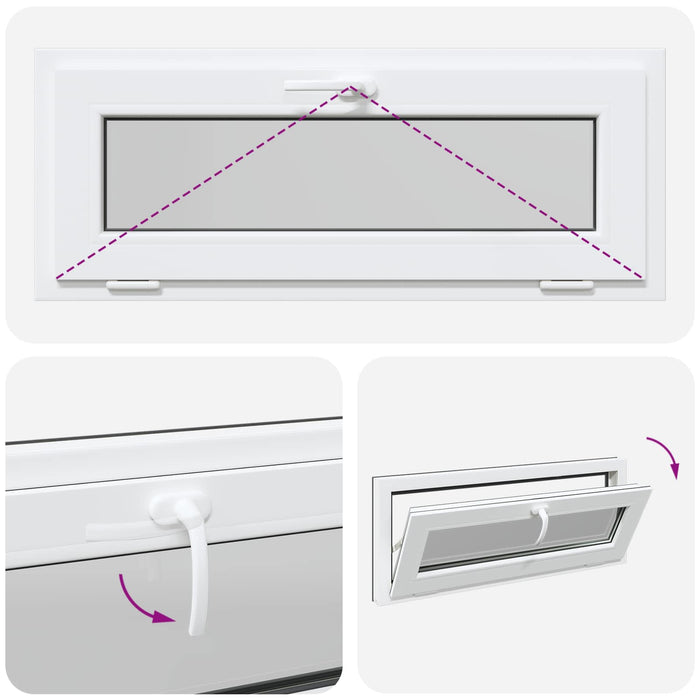 Fereastră pentru subsol RISOR 100 x 40 cm PVC și Sticlă - WALTI WALTI