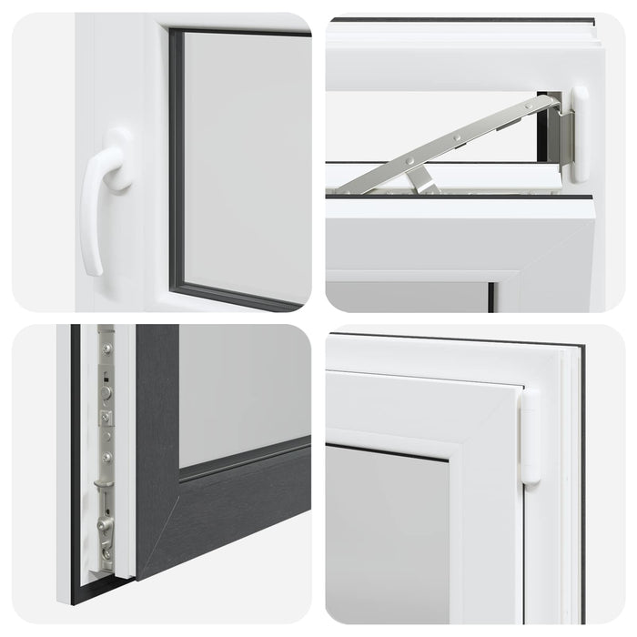 Fereastră pentru subsol RISOR Antracit 60 x 60 cm PVC și Sticlă - WALTI WALTI