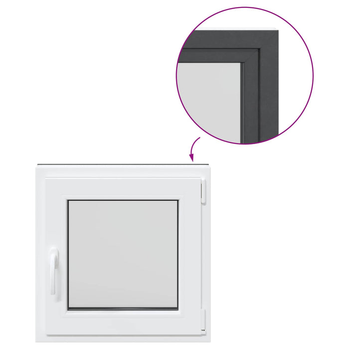 Fereastră pentru subsol RISOR Antracit 60 x 60 cm PVC și Sticlă - WALTI WALTI