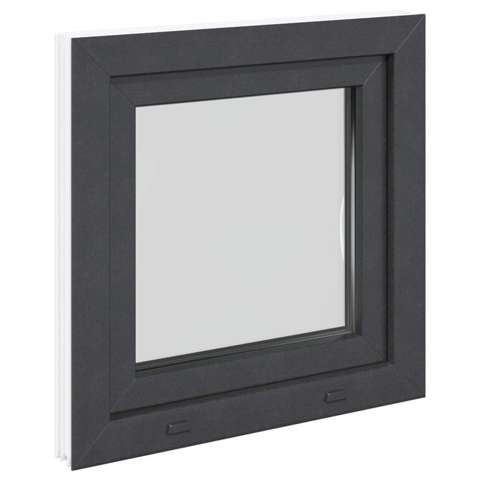 Fereastră pentru subsol RISOR Antracit 60 x 60 cm PVC și Sticlă - WALTI WALTI