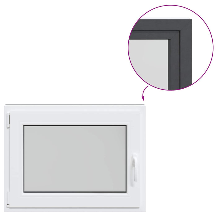 Fereastră pentru subsol RISOR Antracit 80 x 50 cm PVC și Sticlă - WALTI WALTI