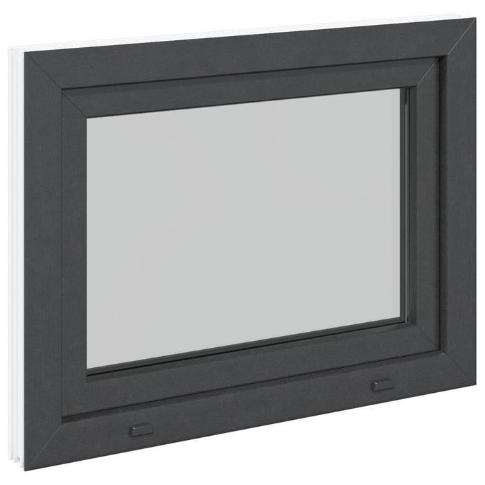 Fereastră pentru subsol RISOR Antracit 80 x 50 cm PVC și Sticlă - WALTI WALTI