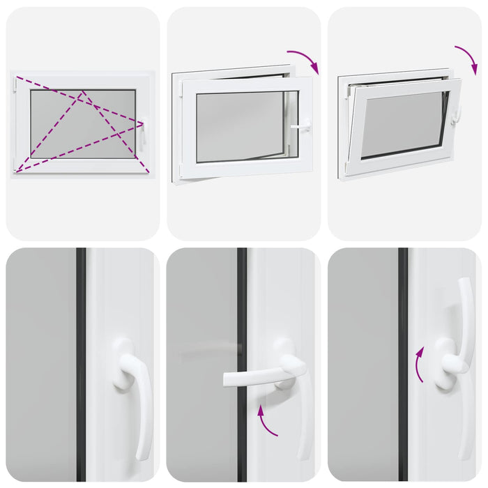 Fereastră pentru subsol RISOR Antracit 80 x 50 cm PVC și Sticlă - WALTI WALTI