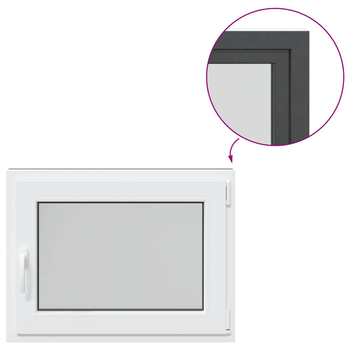 Fereastră pentru subsol RISOR Antracit 80 x 60 cm PVC și Sticlă - WALTI WALTI
