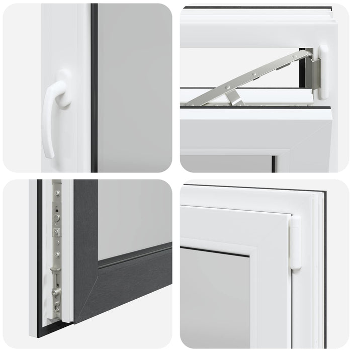 Fereastră pentru subsol RISOR Antracit 80 x 70 cm PVC și Sticlă - WALTI WALTI