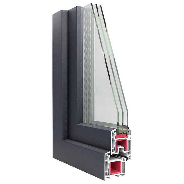 Fereastră pentru subsol RISOR Antracit 100 x 50 cm PVC și Sticlă - WALTI WALTI
