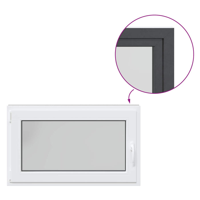 Fereastră pentru subsol RISOR Antracit 100 x 60 cm PVC și Sticlă - WALTI WALTI