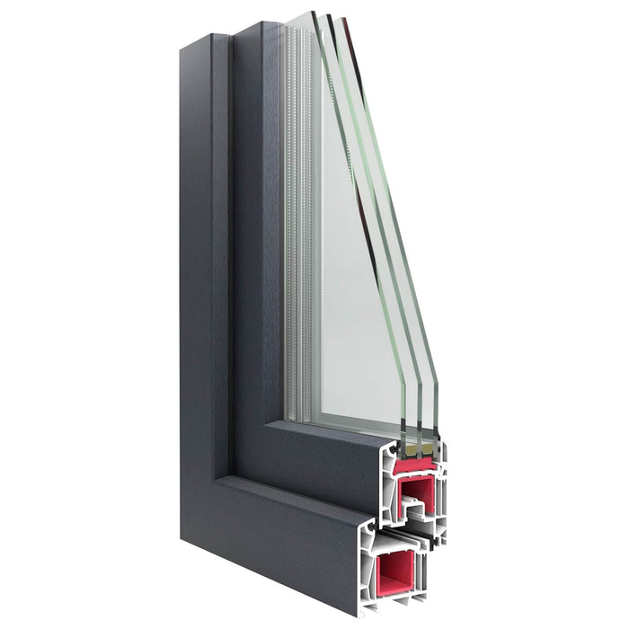 Fereastră pentru subsol RISOR Antracit 100 x 70 cm PVC și Sticlă - WALTI WALTI