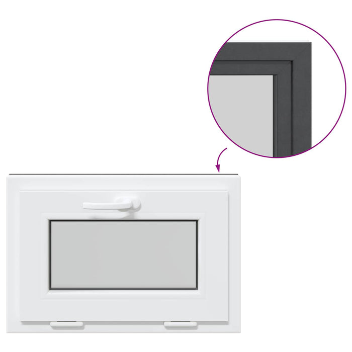 Fereastră pentru subsol RISOR 60 x 40 cm PVC și Sticlă Antracit - WALTI WALTI