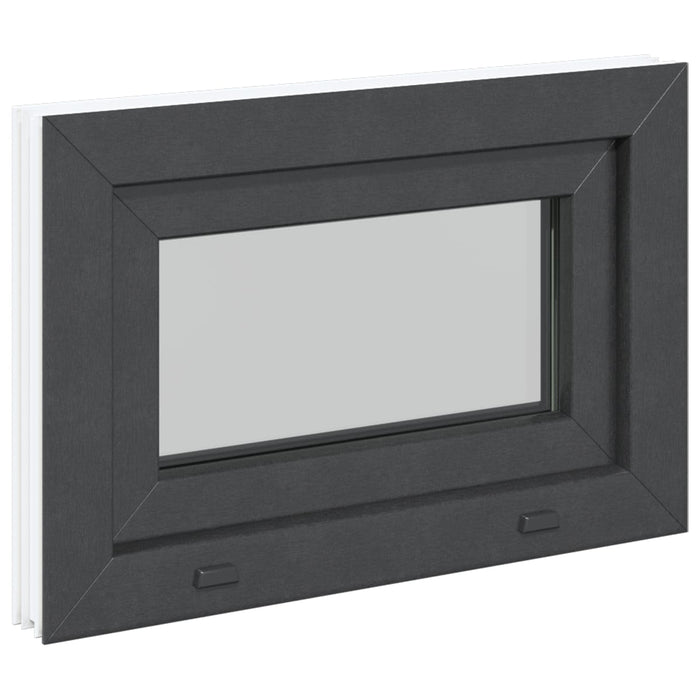 Fereastră pentru subsol RISOR 60 x 40 cm PVC și Sticlă Antracit - WALTI WALTI