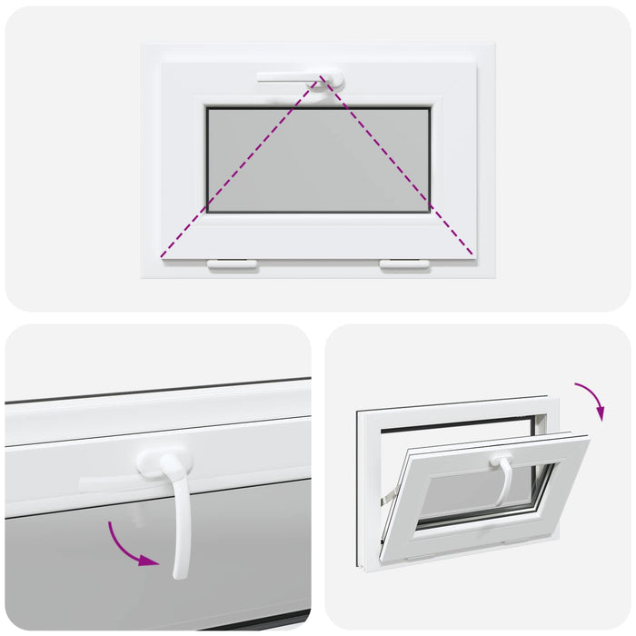 Fereastră pentru subsol RISOR 60 x 40 cm PVC și Sticlă Antracit - WALTI WALTI