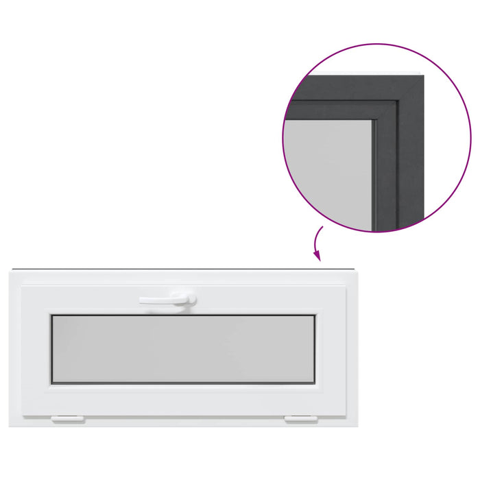 Fereastră pentru subsol RISOR 90 x 40 cm PVC și Sticlă Antracit - WALTI WALTI