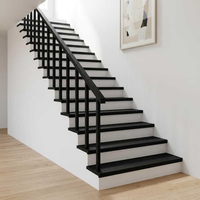 Trepte de scară 8 buc. 110 x 25 x 2 cm Negru Lemn de fag masiv WALTI