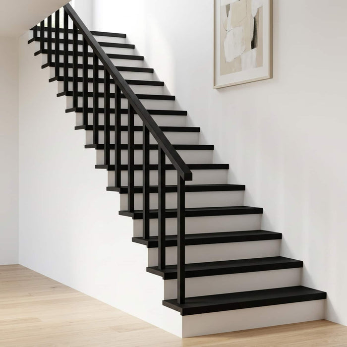 Trepte de scară 12 buc. 80 x 30 x 2 cm Negru Lemn de fag masiv WALTI