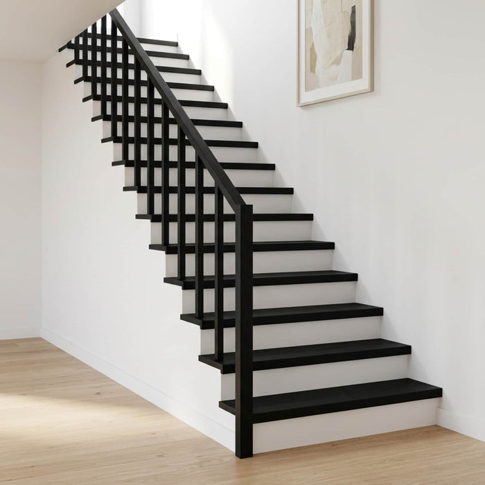 Trepte de scară 12 buc. 120 x 30 x 2 cm Negru Lemn de fag masiv WALTI