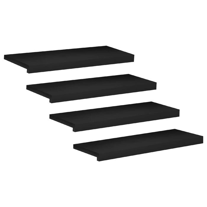 Trepte de scară 4 buc. 80 x 30 x 2 cm Negru Lemn de fag masiv WALTI