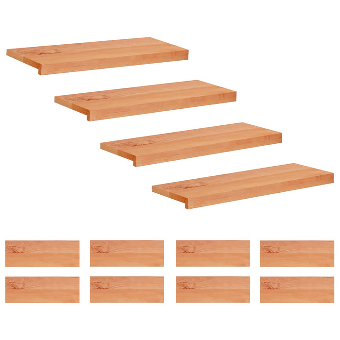 Trepte de scară 12 buc. 80 x 25 x 2 cm Vopsea Lemn de fag masiv WALTI