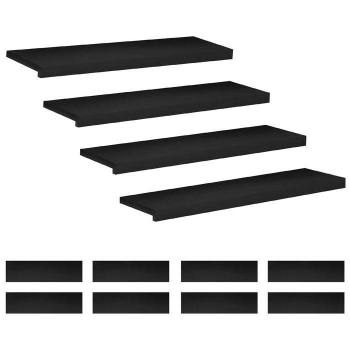 Trepte de scară 12 buc. 90 x 30 x 2 cm Negru Lemn de fag masiv WALTI