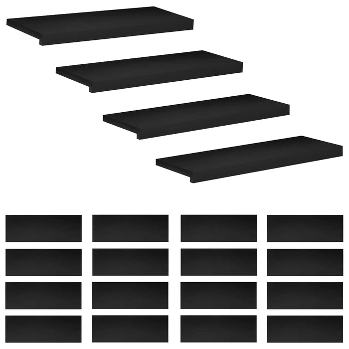 Trepte de scară 20 buc. 80 x 30 x 2 cm Negru Lemn de fag masiv WALTI