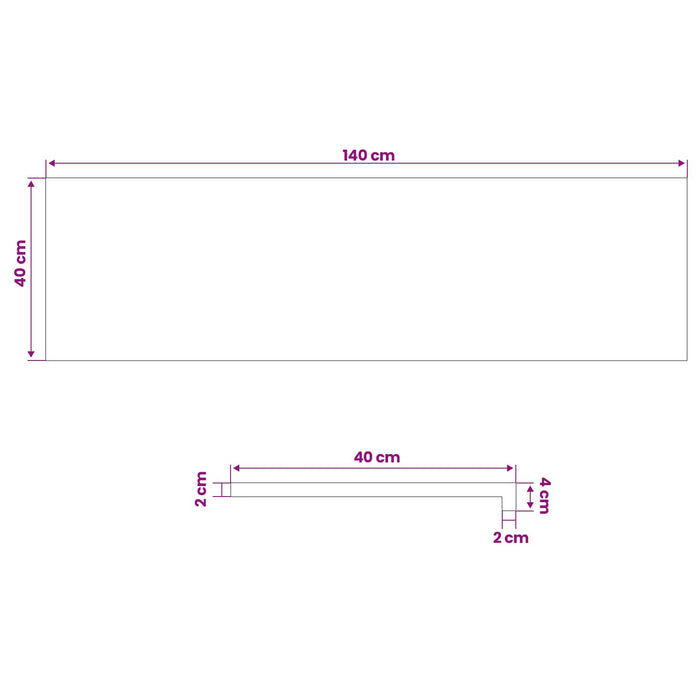 Pervazuri 2 buc. Maro deschis 140 x 40 x 2 cm Lemn de fag masiv WALTI