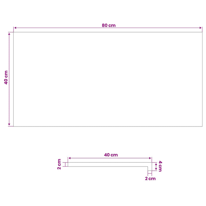 Pervazuri 2 buc. Lacuit 80x 40 x 2 cm Lemn de fag masiv WALTI