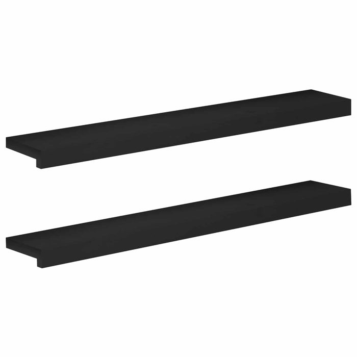 Pervazuri 2 buc. Negru 90 x 15 x 2 cm Lemn de fag masiv WALTI