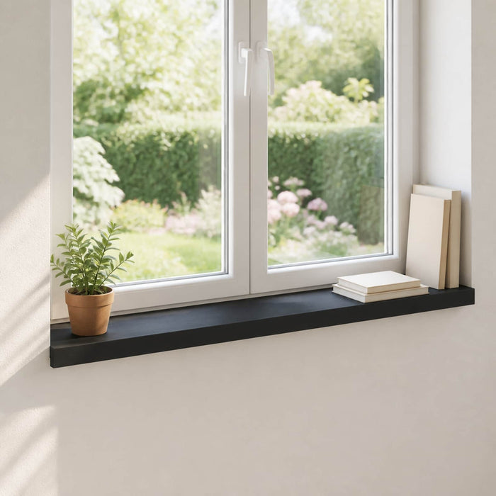 Pervazuri 2 buc. Negru 80x 20 x 2 cm Lemn de fag masiv WALTI