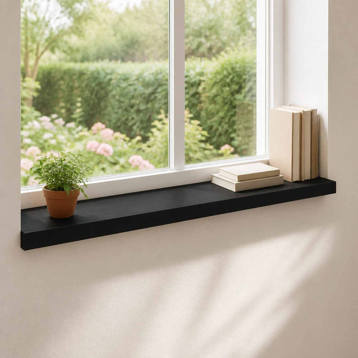 Pervazuri 2 buc. Negru 80x 25 x 2 cm Lemn de fag masiv WALTI
