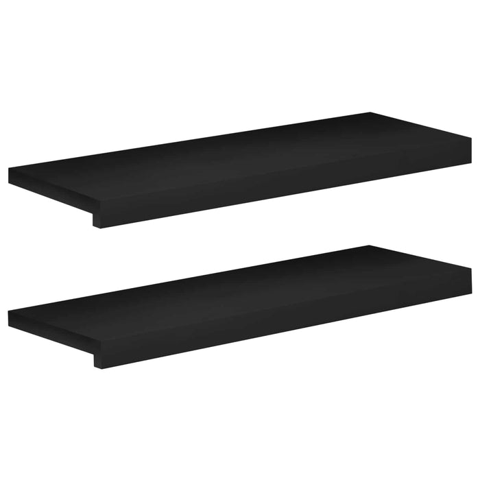 Pervazuri 2 buc. Negru 70 x 25 x 2 cm Lemn de fag masiv WALTI