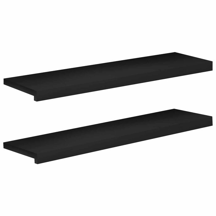 Pervazuri 2 buc. Negru 90 x 30 x 2 cm Lemn de fag masiv WALTI