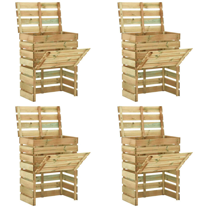 Compactor de grădină cu lamele 4 pcs Verde 110 x 58 x 113 cm - WALTI WALTI