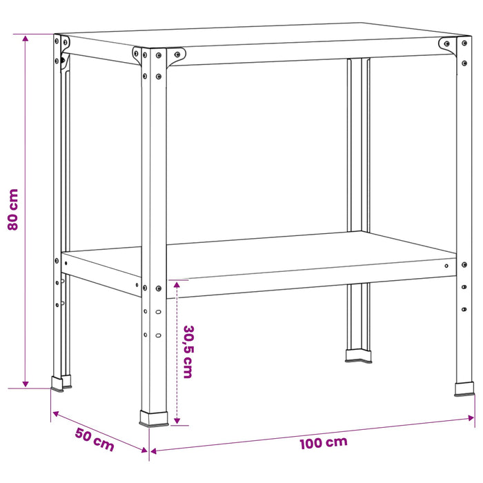 Masă pentru ghivece 100 x 50 x 80 cm Oțel vopsit electrostatic WALTI