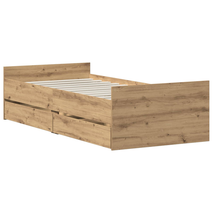 Cadru de pat Stejar Artizanal 100 x 200 cm Lemn prelucrat WALTI