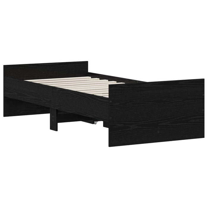 Cadru de pat Stejar Negru 100 x 200 cm Lemn prelucrat WALTI