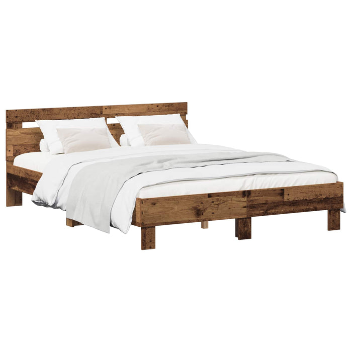 Cadru de pat Lemn vechi 140 x 190 cm Lemn compozit - WALTI WALTI