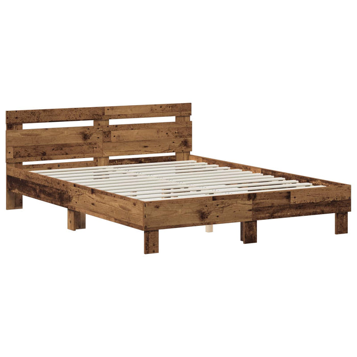 Cadru de pat Lemn vechi 140 x 190 cm Lemn compozit - WALTI WALTI