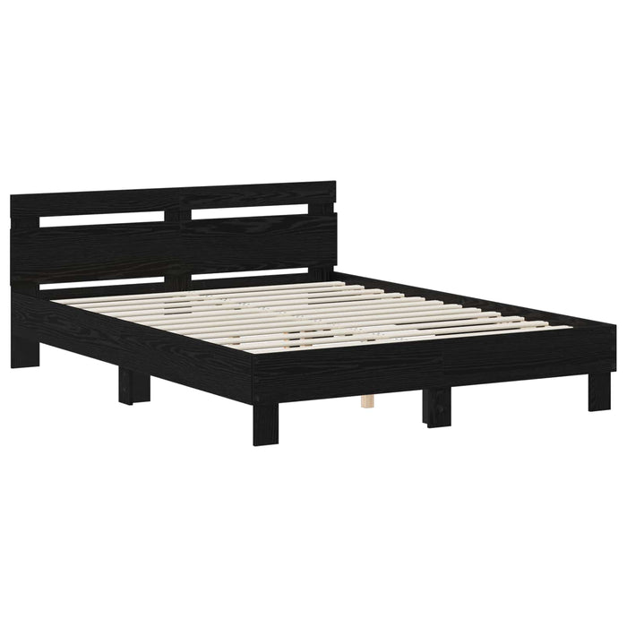 Cadru de pat Stejar Negru 140 x 190 cm Lemn compozit WALTI