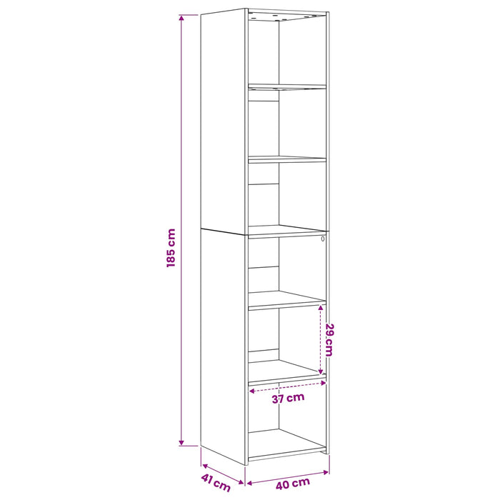 Bufet Stejar Artizanal 40 x 41 x 185 cm Lemn prelucrat WALTI
