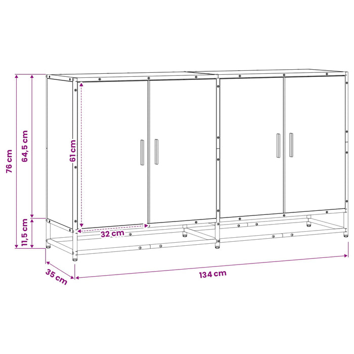 Bufet Lemn vechi 134 x 35 x 76 cm Lemn prelucrat WALTI