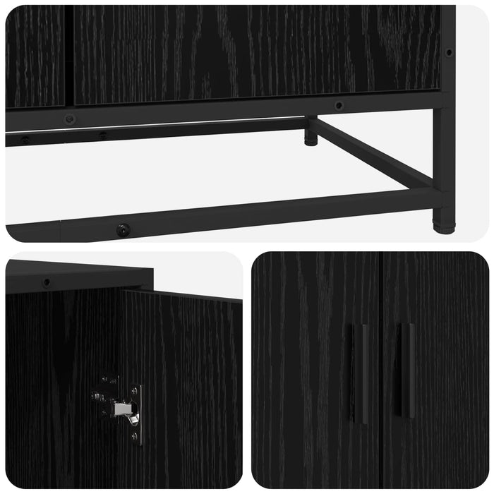 Bufet Stejar Negru 134 x 35 x 76 cm Lemn prelucrat WALTI