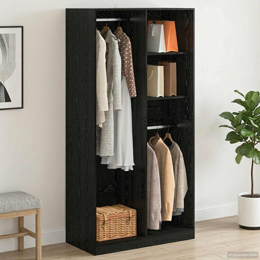 Dulap cu raft Stejar negru 100 x 50 x 200 cm Lemn compozit - WALTI WALTI
