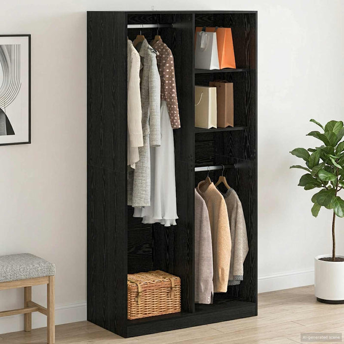 Dulap cu raft Stejar negru 100 x 50 x 200 cm Lemn compozit - WALTI WALTI